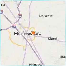 Middle Tennessee State University Location Map